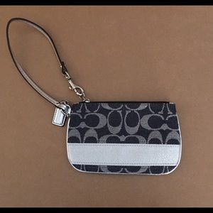 Coach denim wristlet